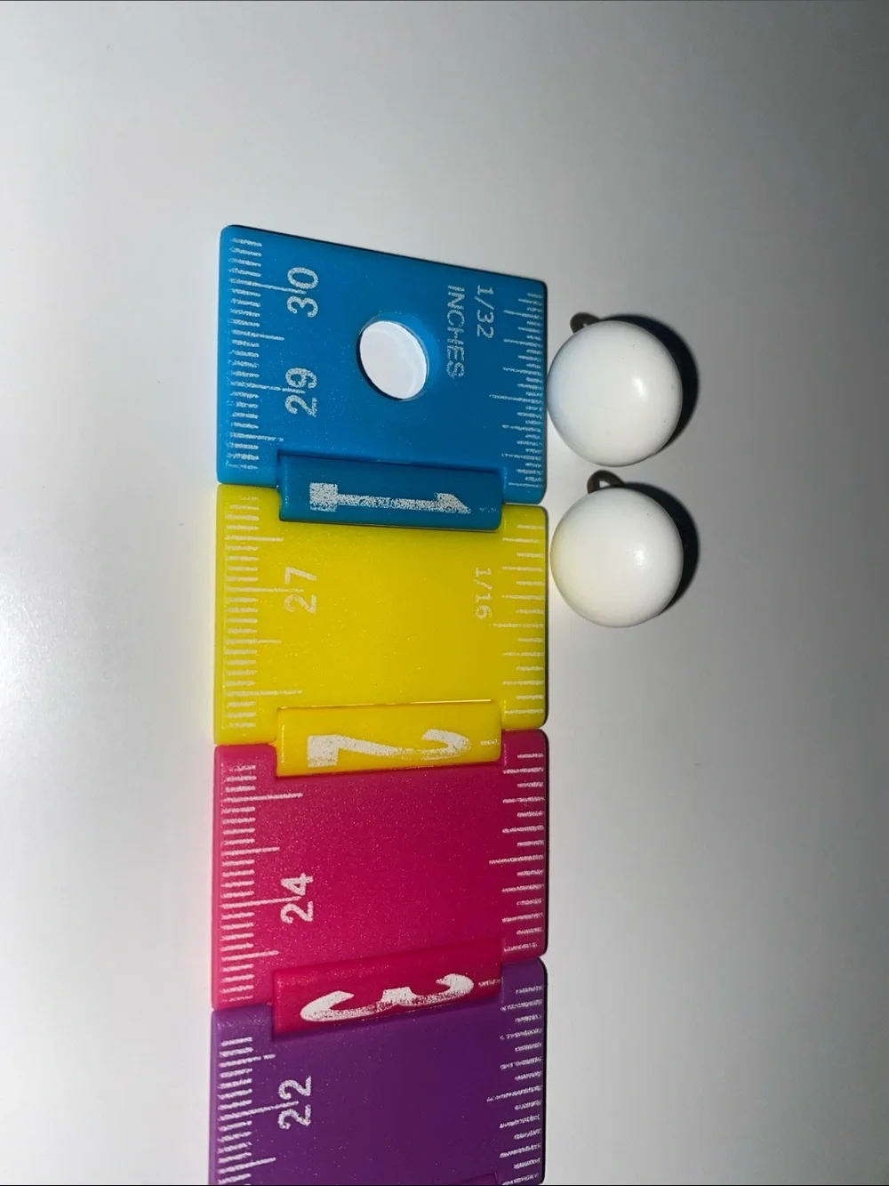 White Dome Clip-On Glass Earrings